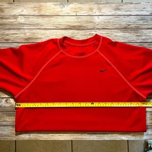 Nike Dri-fit shirt red with crazy orange stitching medium